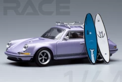 1/64 POPRACE SINGER Porsche 964 PURPLE Diecast Car Model