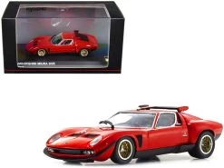Lamborghini Miura SVR Red With Black Accents And Gold Wheels 1/43 Diecast Model Car By Kyosho