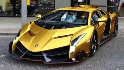 1/18 HH Model Lamborghini Supercar Veneno Series Gun Chrome Gold