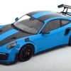 1/18 Minichamps 2018 Porsche 911 (991.2) GT2 RS Weissach Package (Miami Blue With Black Rims) Car Model