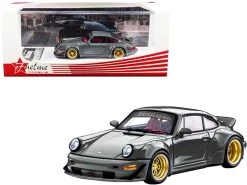 RWB 911 (964) "Bourgogne" No. 2 Of France Dark Gray With Red Interior "RAUH-Welt BEGRIFF" "Pocket Garage" Series Limited Edition To 399 Pieces Worldwide 1/64 Model Car By FuelMe Models