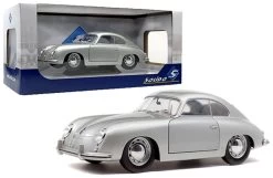 SOLIDO 1/18 1953 Porsche 356 Coupe Silver Diecast Car Model