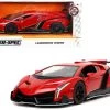 Lamborghini Veneno Red And Black "Hyper-Spec" Series 1/24 Diecast Model Car By Jada