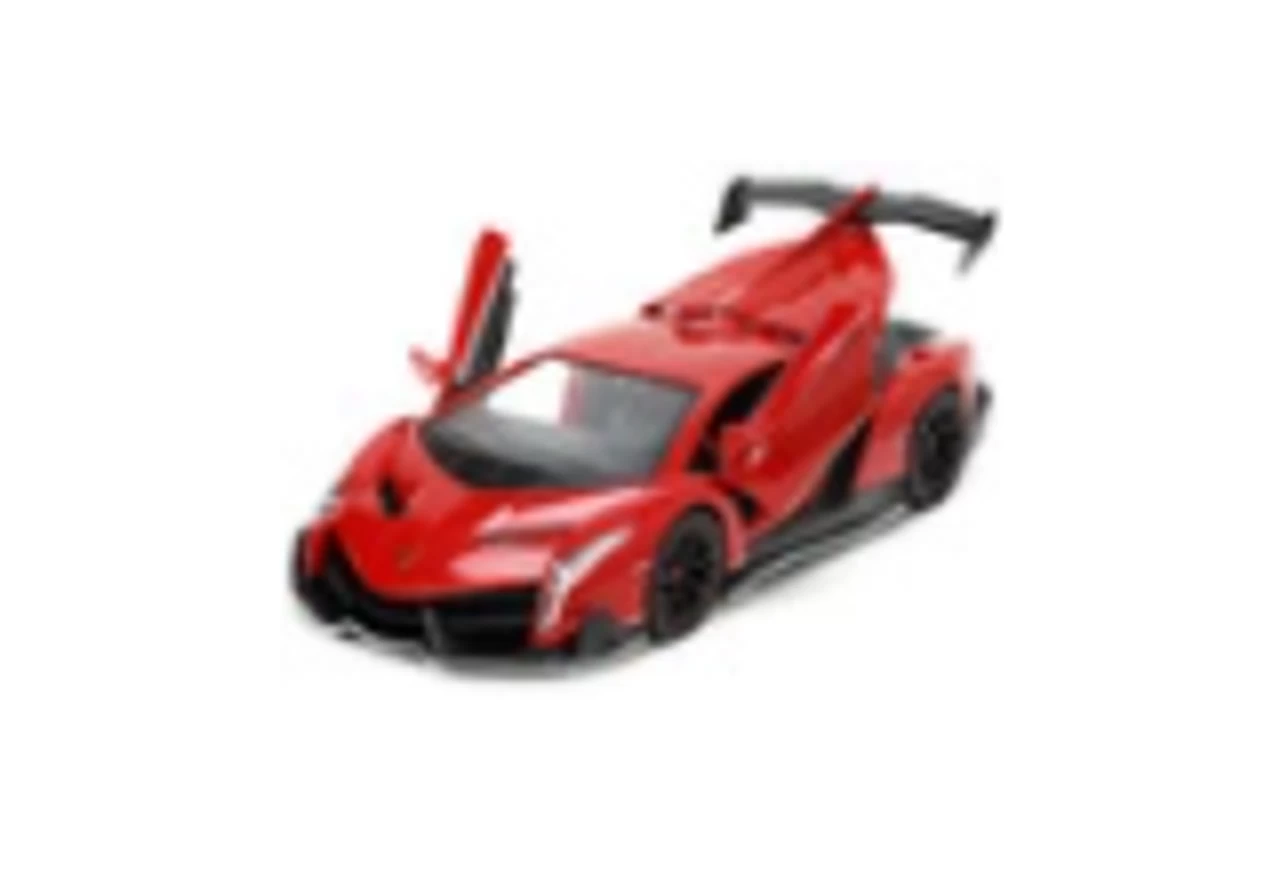 Lamborghini Veneno Red And Black "Hyper-Spec" Series 1/24 Diecast Model Car By Jada - Image 2