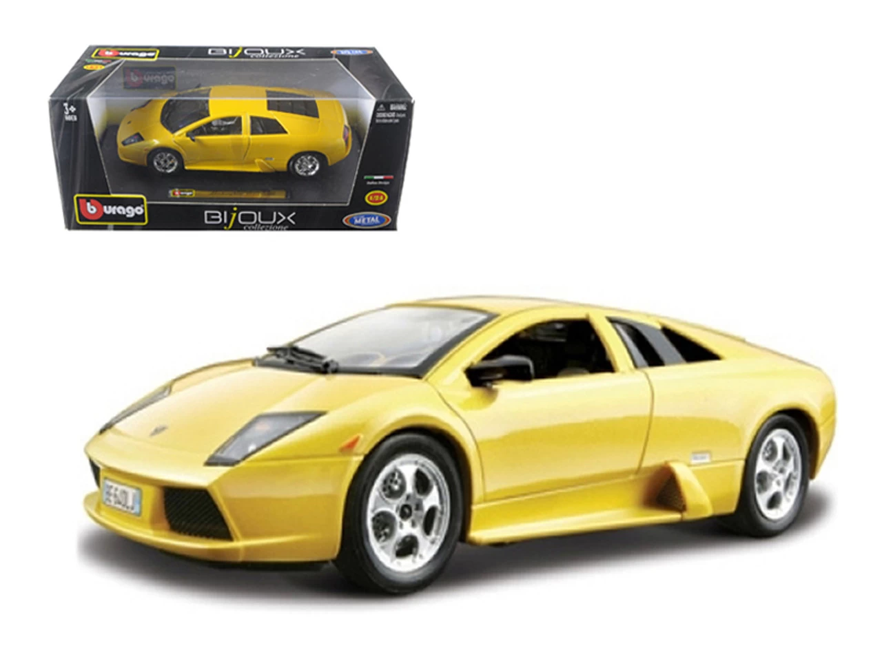 Lamborghini Murcielago Yellow 1/24 Diecast Model Car By Bburago
