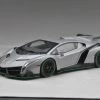 1/18 Kyosho Ousia Lamborghini Veneno Hardtop (Grey W/ Green Line) Car Model