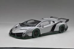 1/18 Kyosho Ousia Lamborghini Veneno Hardtop (Grey W/ Green Line) Car Model