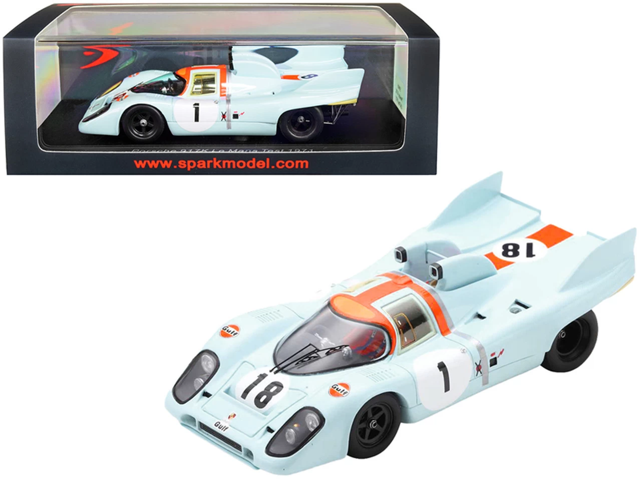 Porsche 917K RHD (Right Hand Drive) Jackie Oliver "Gulf Oil" Le Mans Test Car (1971) 1/43 Model Car By Spark