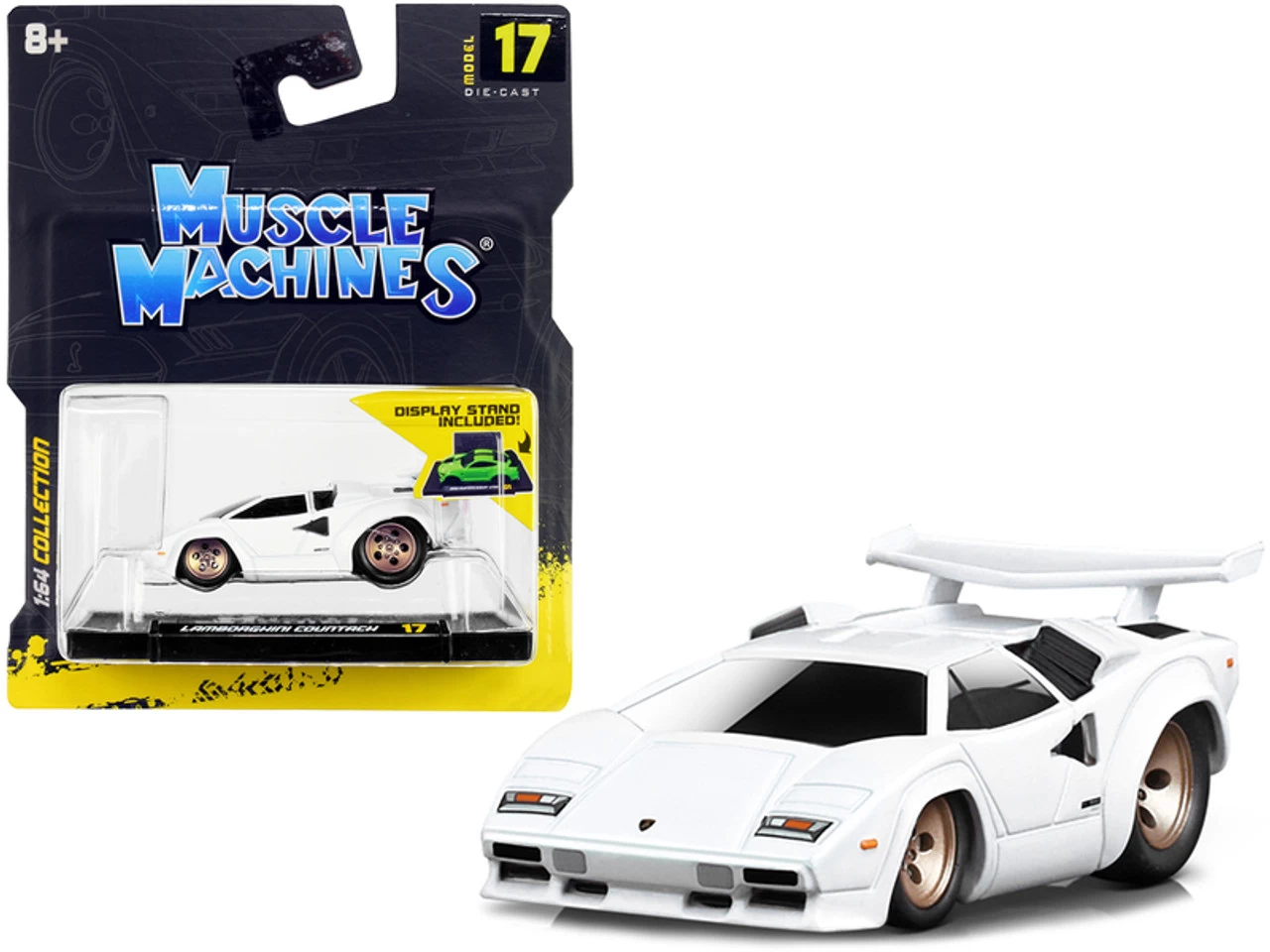 Lamborghini Countach White 1/64 Diecast Model Car By Muscle Machines