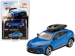 Lamborghini Urus With Roof Box Blue Eleos Metallic Limited Edition To 2400 Pieces Worldwide 1/64 Diecast Model Car By True Scale Miniatures
