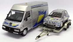 Otto 1/18 Scale OT289B Renault Williams Clio + Traffic Van / Trailer Rally Set