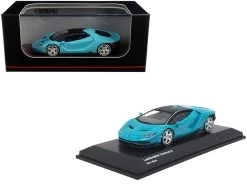 Lamborghini Centenario Light Blue With Black Top 1/64 Diecast Model Car By Kyosho