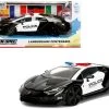 Lamborghini Centenario "Police" Black And White "Hyper-Spec" Series 1/24 Diecast Model Car By Jada
