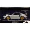 2018 Porsche 911 GT2RS (991.2) Weissach Package Chalk Gray With Carbon Stripes And Golden Magnesium Wheels Limited Edition To 300 Pieces Worldwide 1/18 Diecast Model Car By Minichamps