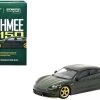 Porsche Taycan Turbo S Midnight Green Metallic With Black Top And Gold Wheels "Shmee150 Collection" "Collaboration Model" 1/64 Diecast Model Car By True Scale Miniatures & Tarmac Works