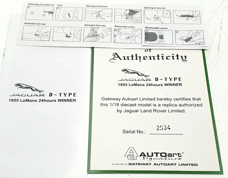 Autoart 1/18 Scale Diecast 85586 - Jaguar D-Type Le Mans 1955 Winner #6 Hawthorn - Image 6