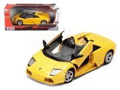 Lamborghini Murcielago Roadster Yellow Metallic 1/24 Diecast Model Car By Motormax