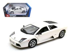 Lamborghini Murcielago Pearl White 1/18 Diecast Car Model By Bburago