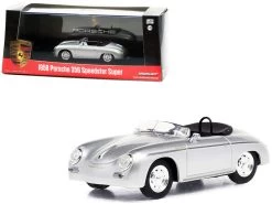 1958 Porsche 356 Speedster Super Silver Metallic 1/43 Diecast Model Car By Greenlight