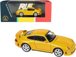 Porsche 911 993 RUF CTR2 Blossom Yellow 1/64 Diecast Model Car By Paragon