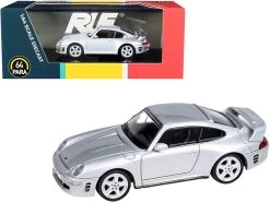 Porsche 911 993 RUF CTR2 Silver Metallic 1/64 Diecast Model Car By Paragon