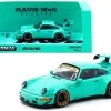 Porsche RWB 964 RHD (Right Hand Drive) "Tiffany" Teal Blue 1/64 Diecast Model Car By Tarmac Works