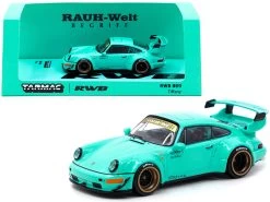 Porsche RWB 964 RHD (Right Hand Drive) "Tiffany" Teal Blue 1/64 Diecast Model Car By Tarmac Works