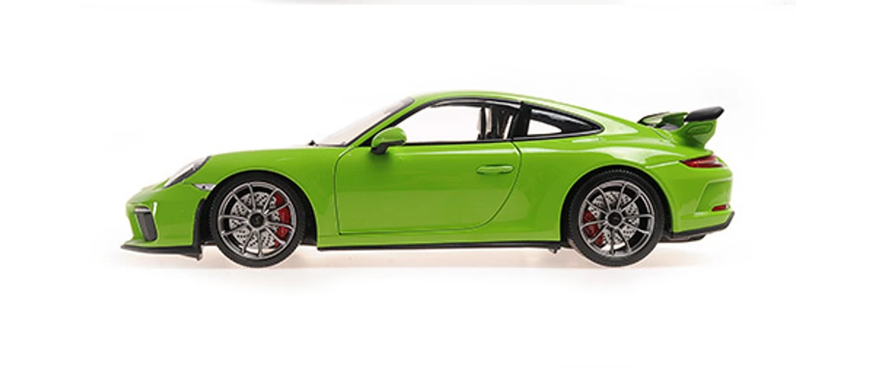 1/18 Minichamps Porsche 911 GT3 2018 YELLOW/GREEN (SHMEE 150) Diecast Full Open - Image 4