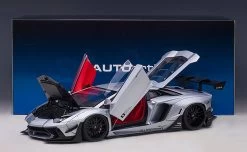 1/18 AUTOart Lamborghini Aventador Liberty Walk LB-Works Limited Edition (Matte Metallic Silver) Car Model
