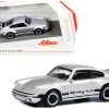 Porsche 911 Turbo (930) Silver With Black Stripes 1/64 Diecast Model Car By Schuco