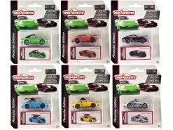 Deluxe 2020 Porsche 911 Carrera S Set Of 6 Pieces 1/64 Diecast Model Cars By Majorette