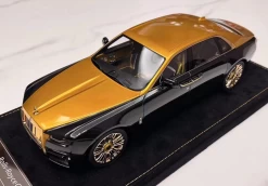 1/18 HH Model Rolls-Royce Ghost Diamond Black Transparent Gold Resin Car Model Limited 15 Pieces