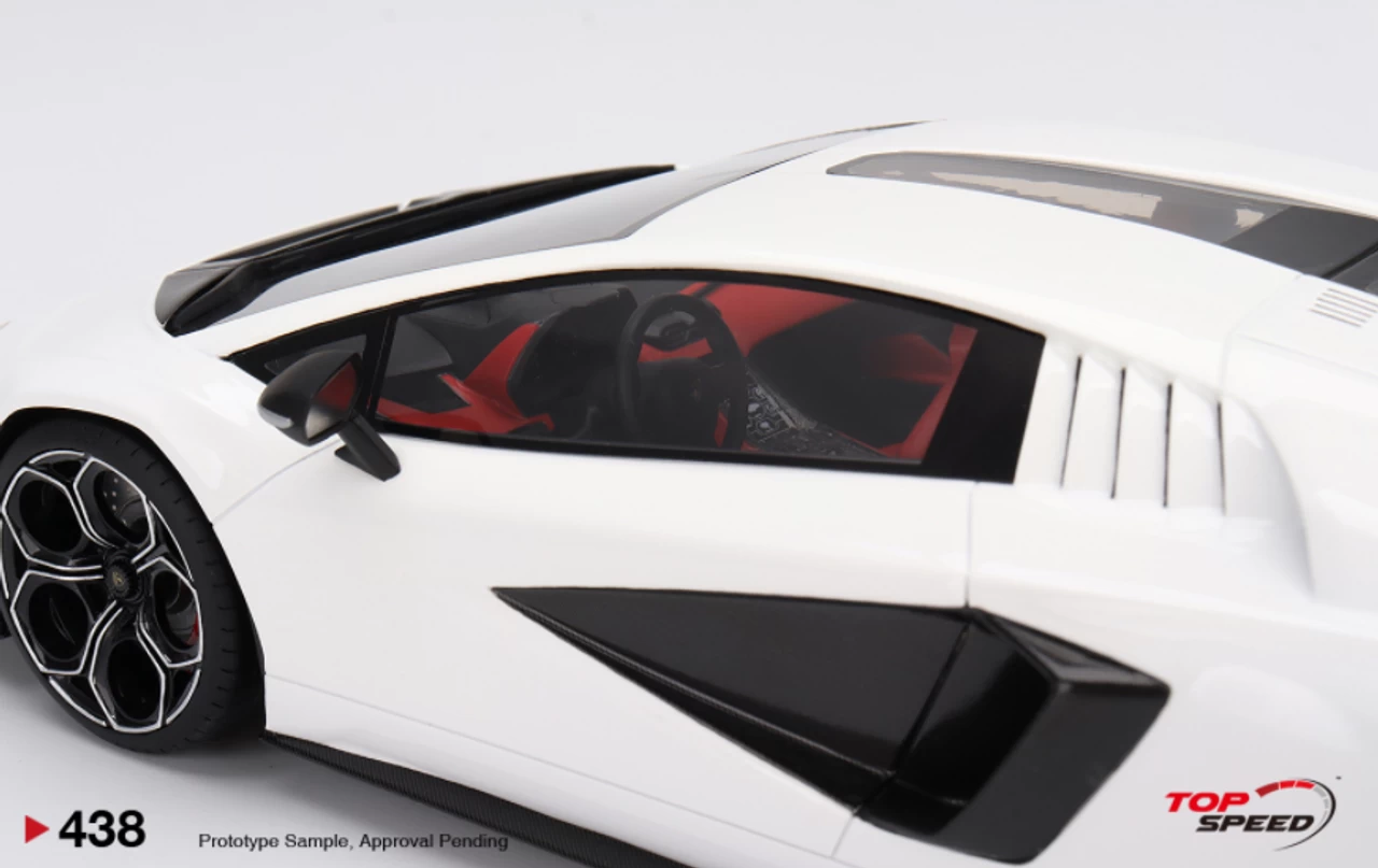 1/18 Top Speed Lamborghini Countach LPI 800-4 Bianco White Siderale Resin Car Model - Image 5