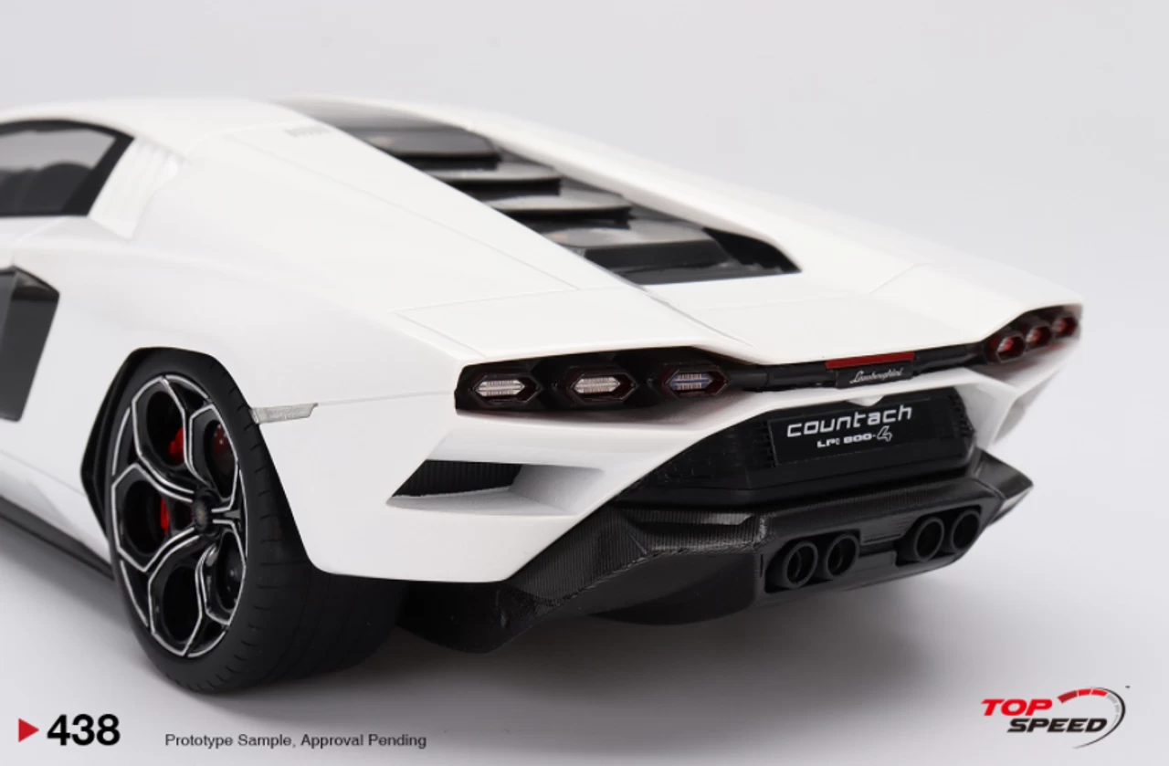 1/18 Top Speed Lamborghini Countach LPI 800-4 Bianco White Siderale Resin Car Model - Image 6