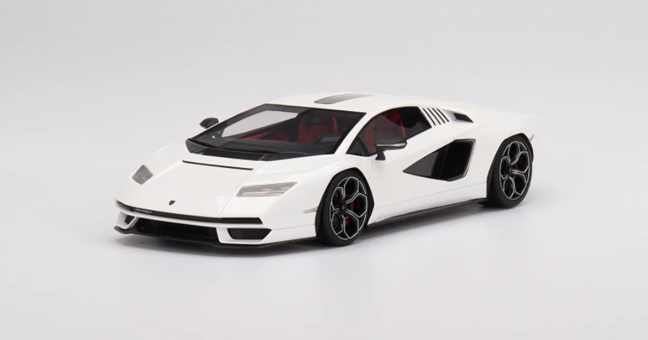 1/18 Top Speed Lamborghini Countach LPI 800-4 Bianco White Siderale Resin Car Model
