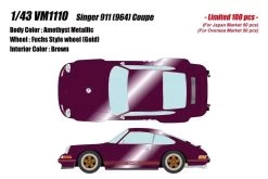 1/43 Make Up Porsche Singer 911 (964) Coupe (Amethyst Metallic With Gold Fuchs Style Wheel) Resin Car Model Limited 100 Pieces