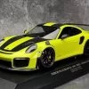 2018 Porsche 911 GT2RS (991.2) Weissach Package Bright Green With Carbon Stripes And Black Magnesium Wheels Limited Edition To 330 Pieces Worldwide 1/18 Diecast Model Car By Minichamps