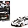 Porsche 911 GT2 RS Weissach Package GT White Metallic With Carbon Stripes Limited Edition To 2400 Pieces Worldwide 1/64 Diecast Model Car By True Scale Miniatures
