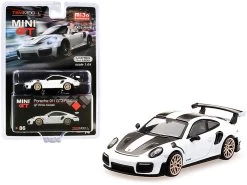 Porsche 911 GT2 RS Weissach Package GT White Metallic With Carbon Stripes Limited Edition To 2400 Pieces Worldwide 1/64 Diecast Model Car By True Scale Miniatures