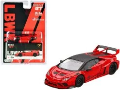 Lamborghini Huracan GT LB Works Rosso Mars Red With Black Top Limited Edition To 2400 Pieces Worldwide 1/64 Diecast Model Car By True Scale Miniatures