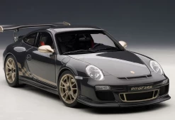1/18 AUTOART PORSCHE 911(997) GT3 RS 3.8 (GREY BLACK W/ WHITE GOLD METALLIC STRIPES) Diecast Car Model 78142