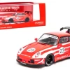 1/64 Tarmac Works Porsche 911 RWB 993 RWBWU #23 (Red With White Striping) Diecast Car Model