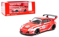 1/64 Tarmac Works Porsche 911 RWB 993 RWBWU #23 (Red With White Striping) Diecast Car Model