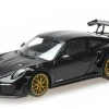 1/43 Minichamps 2018 Porsche 911 (991.2) GT2 RS Weissach Package (Black With Gold Rims) Car Model
