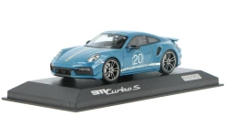 1/43 Dealer Edition Porsche 911 Turbo S China 20th Anniversary Edition (Oslo Blue) Car Model
