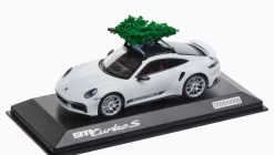 1/43 Dealer Edition 2021 Porsche 911 (992) Turbo S Christmas Edition (White) Car Model