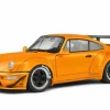 1/18 Solido 2016 Porsche 964 RWB "Hibiki" Orange Metallic With Graphics Diecast Car Model