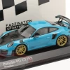 1/43 Minichamps 2018 Porsche 911 (991.2) GT2 RS (Miami Blue With Golden Wheels) Car Model Limited 333 Pieces