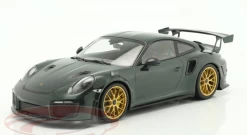 1/18 Minichamps 2018 Porsche 911 (991.2) GT2 RS Weissach Package (British Racing Green With Golden Wheels) Car Model