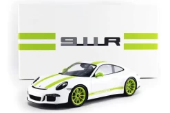 1/18 Dealer Edition 2016 Porsche 911 (991) R (White With Green Stripes) Resin Car Model